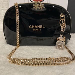 Chanel Black Large Cosmetics Pouch Crossbody with Free Gift!!